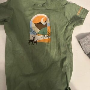 Carhartt Green Short Sleeve Tee with Artistic Graphic